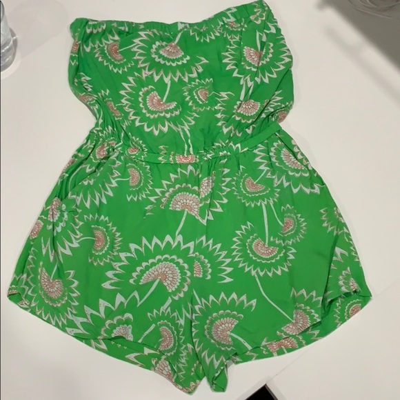 Angie Other - Green floral romper